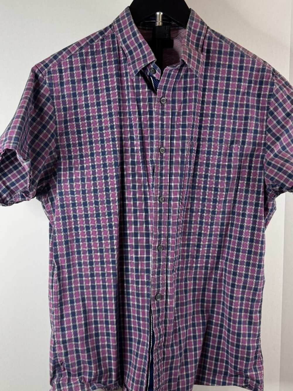 Banana Republic Short-Sleeve Purple Plaid